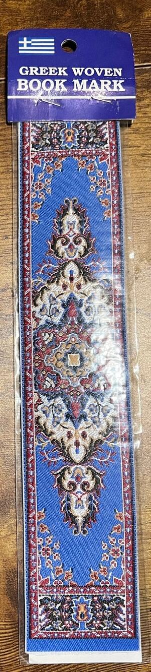 New Greek Woven Book Mark Carpet Rug Greece Souvenir Embroidery SEALED
